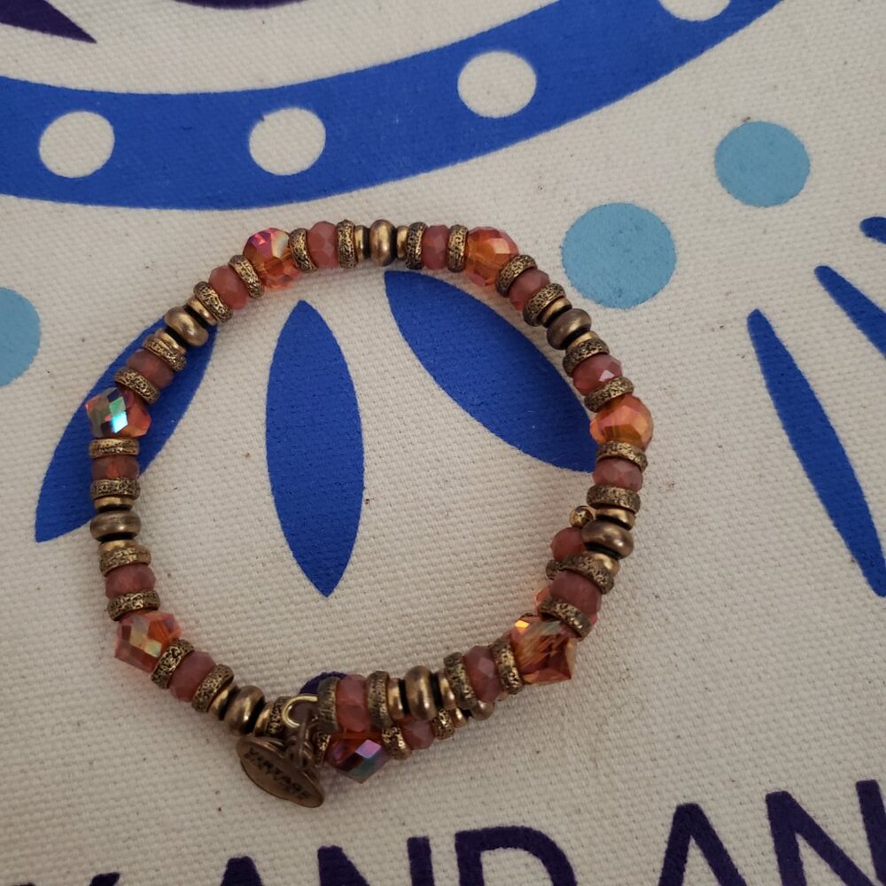 Alex and Ani  Swarovski Crystal Beaded Bangle Expandable Bracelet Wrap VGC 71